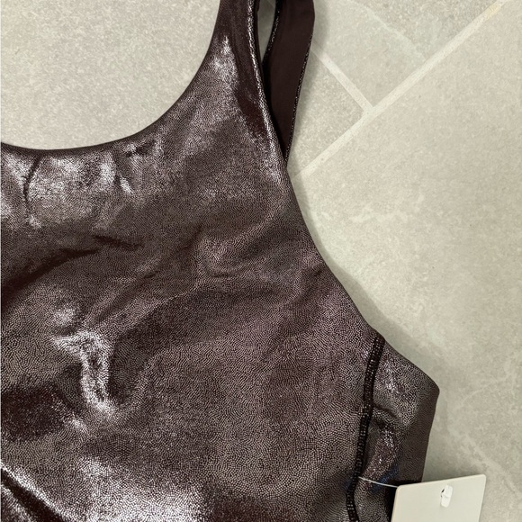 Lululemon Align High Neck Tank Crop Nulu  in Radiant Foil French Press Size 6 - Picture 8 of 11